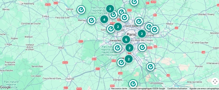 Carte de nos installations solaires en Île-de-France